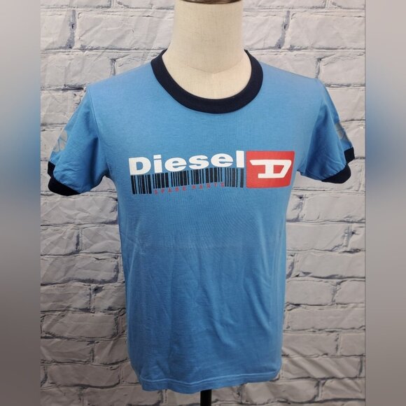 Diesel Men's Vintage Ringer T-Shirt Tee 90s Ultra Violent Streetwear Small XS - Picture 1 of 11